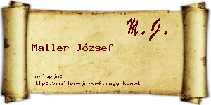 Maller József névjegykártya